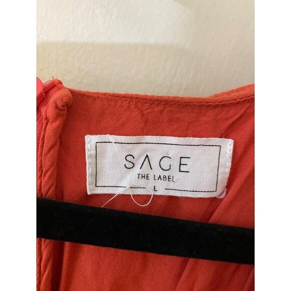 Sage the Label Women's Orange V Neck Mini Dress - Large - Picture 2 of 12